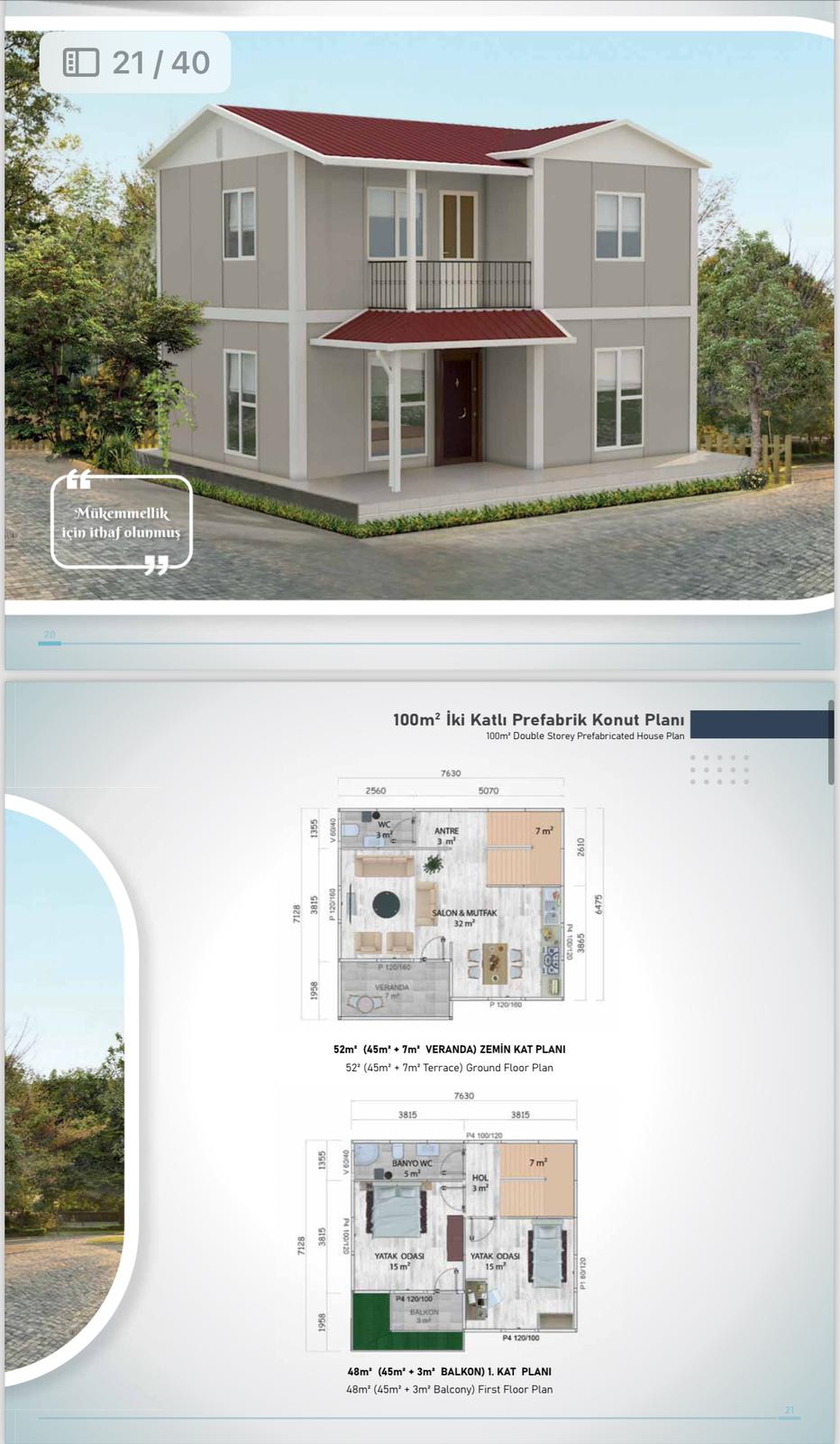 100 Metre kare dublex 